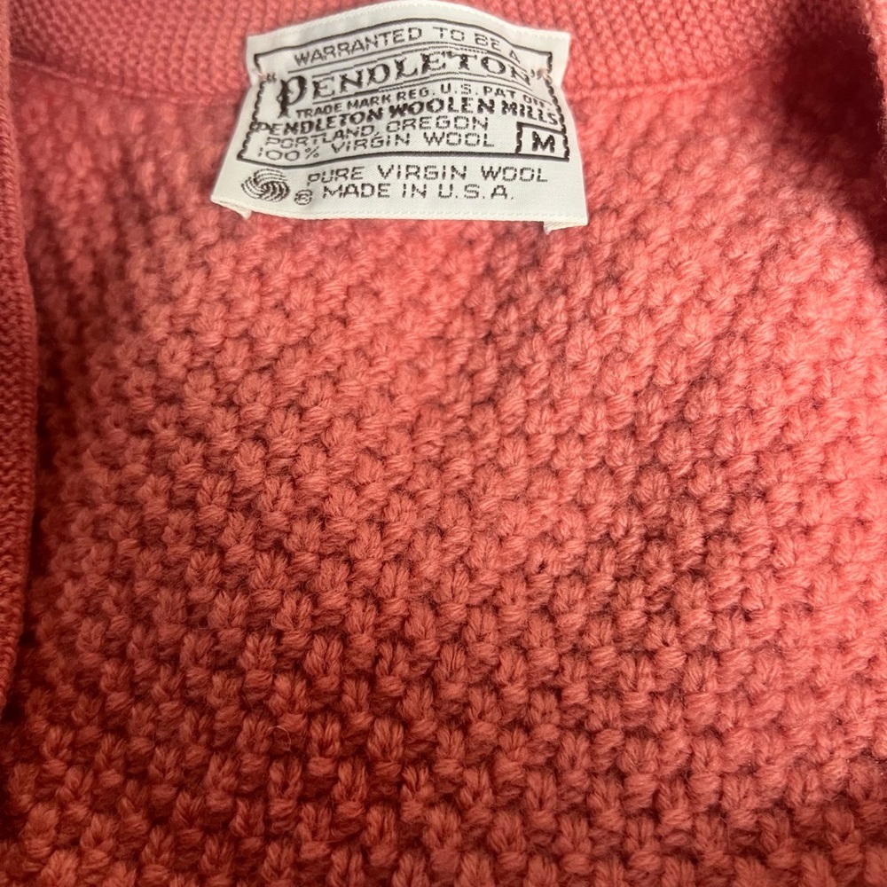 Pendleton 100% wool cropped cable knit sweater ve… - image 3